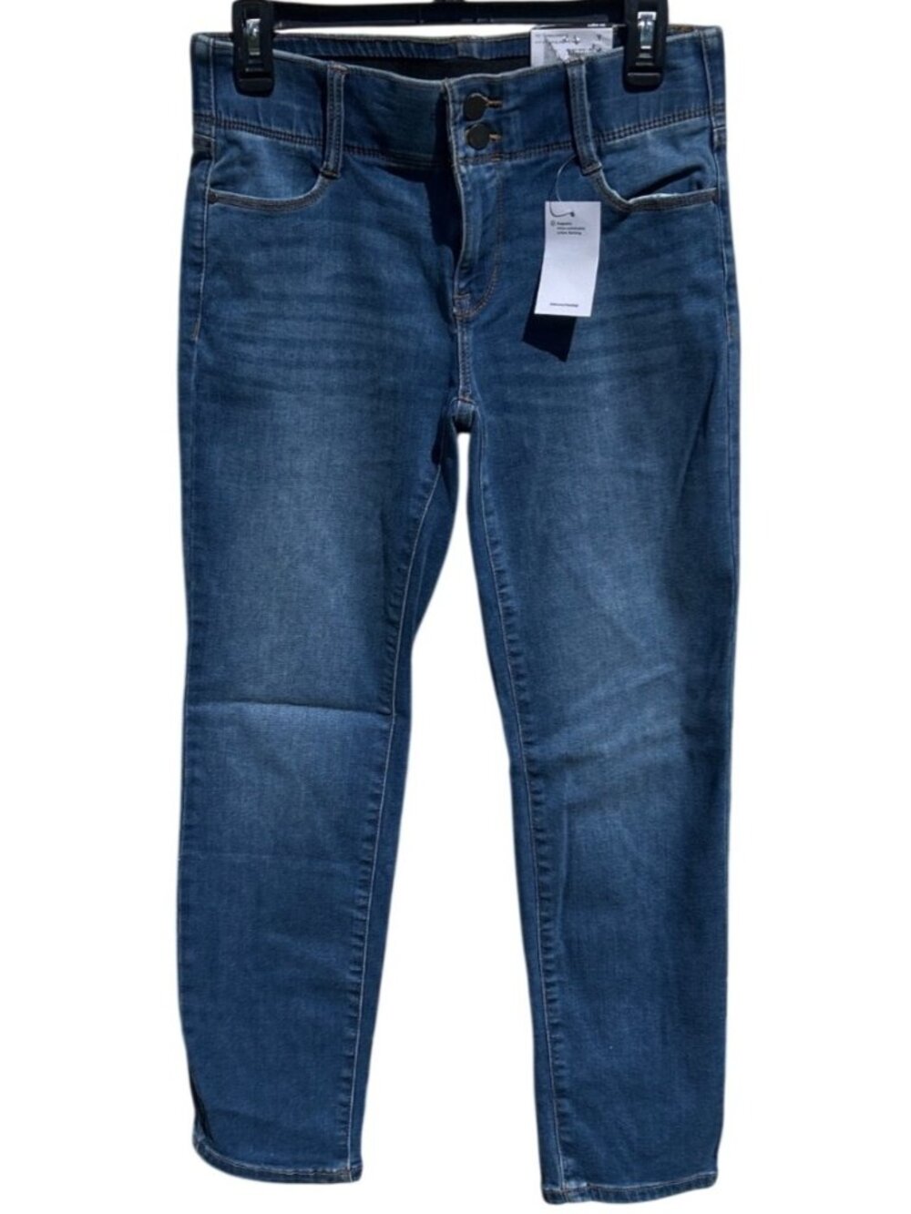 Nine West Womens Size 4P Tummy Control Slim Straight Jeans Blue Denim NWT